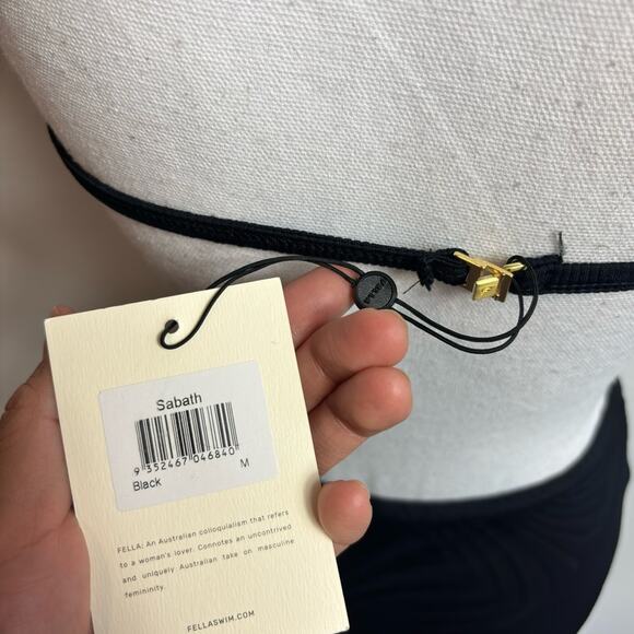 FELLA SWIM SABATH ONE-PIECE BLACK WOMEN SWIMSUIT MEDIUM BRAND NEW WITH TAGS - Picture 3 of 6